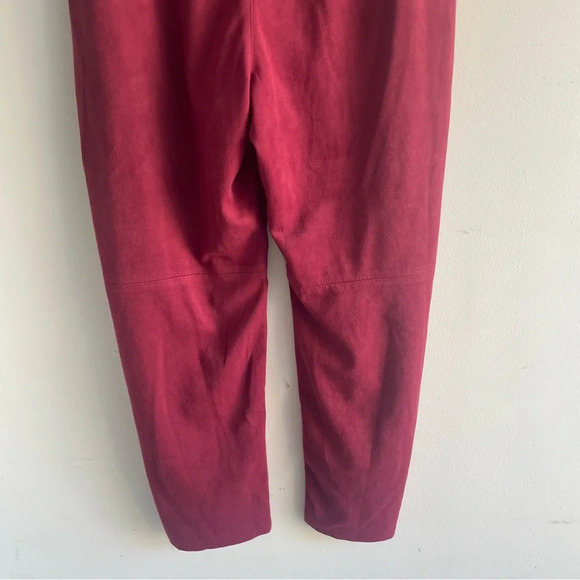 Free People Nightfall Paperbag Faux Suede Pants Wine Red 22364 - Picture 5 of 14